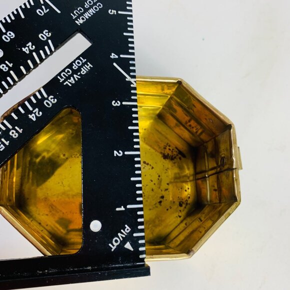 Pair Of Nesting Brass Octagonal Planters With Handles Bowl Basket VTG 60s - Picture 14 of 16